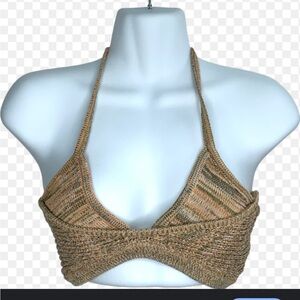 Ruve‎ Crochet Knitted Bra Neutral Colors Women’s Side Medium, Cup size A or B.